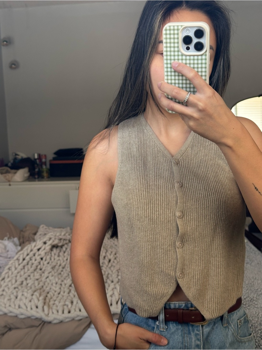 Target Universal Thread Sleeveless Knit Button-Front Top
